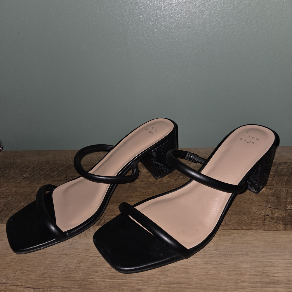 a new day Black Strappy Heels
